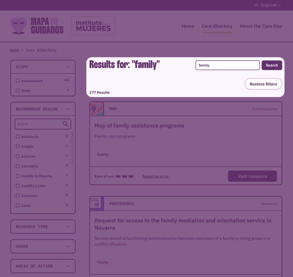 Screenshot highlighting search by title