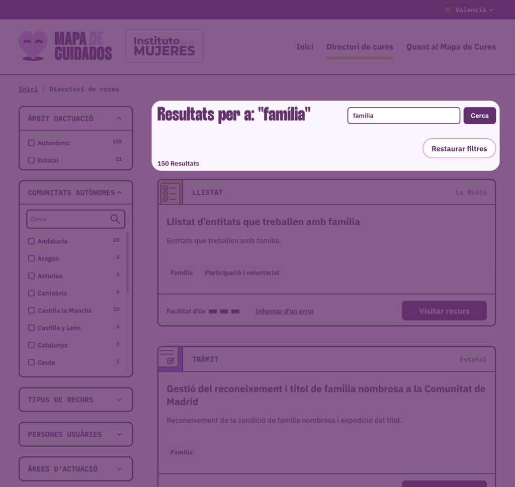 Captura de pantalla ressaltant la cerca per títol